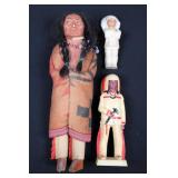 Skookum Indian Dolls (H. H. Tammen Co.) Lot of 3 - Vintage Native Figurines Skookum Indian Dolls (H. H. Tammen Co.) Lot of 3 - Vintage Native Figurines