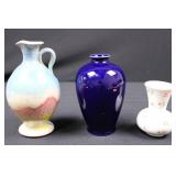 Fukagawa Porcelain 3-Piece Vase Set - Cobalt Blue with Gold Chrysanthemum & Pastel & White Vases Fukagawa Porcelain 3-Piece Vase Set - Cobalt Blue with Gold Chrysanthemum & Pastel & White Vases