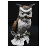 Owl Figurine Ceramic Sculpture - Brown & White, Made in Taiwan Owl Figurine Ceramic Sculpture - Brown & White, Made in Taiwan