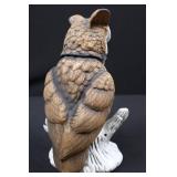 Owl Figurine Ceramic Sculpture - Brown & White, Made in Taiwan Owl Figurine Ceramic Sculpture - Brown & White, Made in Taiwan