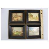 Vintage Foil Art Miniature Framed Pictures - Set of 4 Vintage Foil Art Miniature Framed Pictures - Set of 4
