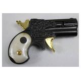 Vintage 1950s Floral Tapestry Purse - Derringer Lighter, Wooden Pipe, Indian Head Match Safe Vintage 1950s Floral Tapestry Purse - Derringer Lighter, Wooden Pipe, Indian Head Match Safe