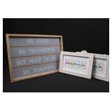 Holiday Home Be Kind Be Thoughtful Be Thankful Wall Decor Set - 3 Framed Signs Holiday Home Be Kind Be Thoughtful Be Thankful Wall Decor Set - 3 Framed Signs