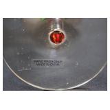 Glass Goblets - Pair With Gold-Tone Stems & Colored Inlays Glass Goblets - Pair With Gold-Tone Stems & Colored Inlays