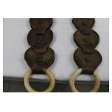 Antique Leather Tassels with Disc Beads and Ivory Ring Ends (Lot of 2) Antique Leather Tassels with Disc Beads and Ivory Ring Ends (Lot of 2)