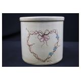 White Ceramic Canister/Cookie Jar with Heart Vine Motif - Crown USA Mark White Ceramic Canister/Cookie Jar with Heart Vine Motif - Crown USA Mark