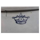 White Ceramic Canister/Cookie Jar with Heart Vine Motif - Crown USA Mark White Ceramic Canister/Cookie Jar with Heart Vine Motif - Crown USA Mark