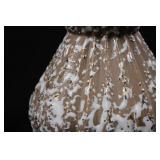 Tall Fluted Ceramic Vase with White Drip Glaze on Tan/Brown - Approx 12in Tall Fluted Ceramic Vase with White Drip Glaze on Tan/Brown - Approx 12in