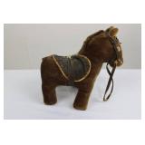 Brown Plush Horse with Leather Saddle & Bridle - Toy Collectible Brown Plush Horse with Leather Saddle & Bridle - Toy Collectible