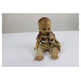 Vintage Composition Baby Doll - Plaid Shirt & Rag Monkey Vintage Composition Baby Doll - Plaid Shirt & Rag Monkey