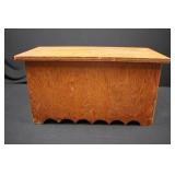 Vintage Wooden Storage Box with Scalloped Base - 24 x 12.5 x 12.25 in Vintage Wooden Storage Box with Scalloped Base - 24 x 12.5 x 12.25 in