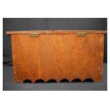 Vintage Wooden Storage Box with Scalloped Base - 24 x 12.5 x 12.25 in Vintage Wooden Storage Box with Scalloped Base - 24 x 12.5 x 12.25 in