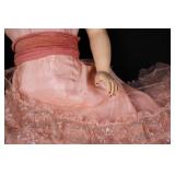 Vintage Fashion Doll - Pink Lace Gown With Sequin Overlay & Pearl Necklace Vintage Fashion Doll - Pink Lace Gown With Sequin Overlay & Pearl Necklace