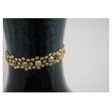 Ceramic Vase - Made in Vietnam, Black Glazed with Teal Floral Design Ceramic Vase - Made in Vietnam, Black Glazed with Teal Floral Design