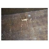 Antique Wooden Travel Case - Leather Trim, Brass Rivets, Embossed Center Panel Antique Wooden Travel Case - Leather Trim, Brass Rivets, Embossed Center Panel