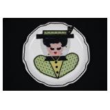 Felt Decorative Kitchen Hanging Plates - Lady & Gentlemen (Lot of 2) Felt Decorative Kitchen Hanging Plates - Lady & Gentlemen (Lot of 2)