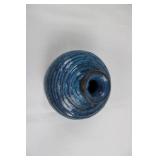 Blue Swirl Glazed Ceramic Vase, Narrow Neck - Studio Pottery Blue Swirl Glazed Ceramic Vase, Narrow Neck - Studio Pottery
