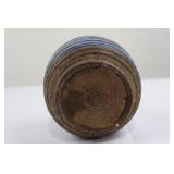 Blue Swirl Glazed Ceramic Vase, Narrow Neck - Studio Pottery Blue Swirl Glazed Ceramic Vase, Narrow Neck - Studio Pottery