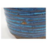 Blue Swirl Glazed Ceramic Vase, Narrow Neck - Studio Pottery Blue Swirl Glazed Ceramic Vase, Narrow Neck - Studio Pottery