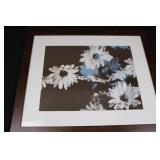 Framed Daisy Floral Wall Art - White Mat, Dark Wood Frame Framed Daisy Floral Wall Art - White Mat, Dark Wood Frame