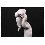 Abstract White Female Figure Sculpture - Standing Draped Form, About 30 in Tall Abstract White Female Figure Sculpture - Standing Draped Form, About 30 in Tall