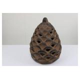 Terracotta Pinecone Sculpture - Perforated Decorative Accent Terracotta Pinecone Sculpture - Perforated Decorative Accent