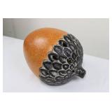 Terracotta Gourd Vase with Black Leaf-Scale Relief on Lower Half Terracotta Gourd Vase with Black Leaf-Scale Relief on Lower Half