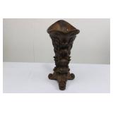 Antique Carved Wood Vase Stand - Lattice Sides & Scroll Base Antique Carved Wood Vase Stand - Lattice Sides & Scroll Base