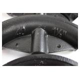 12 Ton Hydraulic Jack on Red A-Frame Stand with 6 Curved Roller Inserts 12 Ton Hydraulic Jack on Red A-Frame Stand with 6 Curved Roller Inserts