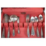 Rogers Silver Plate by Oneida Ltd. Silversmiths Flatware Set in Wood Box Rogers Silver Plate by Oneida Ltd. Silversmiths Flatware Set in Wood Box