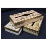Florentia Tissue Box Hand Painted - Set of 3 - Made in Italy Florentia Tissue Box Hand Painted - Set of 3 - Made in Italy