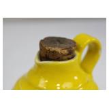 BALDELLI ITALY Yellow Ceramic Oil Cruets - Pair with Cork Stoppers BALDELLI ITALY Yellow Ceramic Oil Cruets - Pair with Cork Stoppers