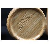 Wooden Ceramic Canisters with Clamp Lids - 3-Piece Set (Made in China) Wooden Ceramic Canisters with Clamp Lids - 3-Piece Set (Made in China)