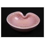 Mid Century Modern Barbini Murano Italy Art Glass Pink Gold Leaf Bullicante Bowl Mid Century Modern Barbini Murano Italy Art Glass Pink Gold Leaf Bullicante Bowl