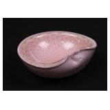 Mid Century Modern Barbini Murano Italy Art Glass Pink Gold Leaf Bullicante Bowl Mid Century Modern Barbini Murano Italy Art Glass Pink Gold Leaf Bullicante Bowl