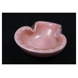 Mid Century Modern Barbini Murano Italy Art Glass Pink Gold Leaf Bullicante Bowl Mid Century Modern Barbini Murano Italy Art Glass Pink Gold Leaf Bullicante Bowl