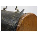 Vintage Grapevine-Embossed Wood Jewelry Box with Metal Panels & Dual Compartments Vintage Grapevine-Embossed Wood Jewelry Box with Metal Panels & Dual Compartments