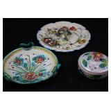 Majolica Floral Dish Set 64/105 - 3 Pieces - Made in Italy Majolica Floral Dish Set 64/105 - 3 Pieces - Made in Italy