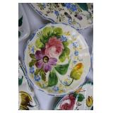 Floral Italian Ceramic Dinnerware Set - Platter, Bowls & 4 Small Plates Floral Italian Ceramic Dinnerware Set - Platter, Bowls & 4 Small Plates