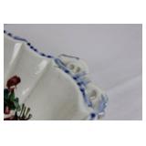 Floral Italian Ceramic Dinnerware Set - Platter, Bowls & 4 Small Plates Floral Italian Ceramic Dinnerware Set - Platter, Bowls & 4 Small Plates