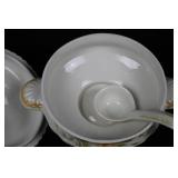 Porcelain Lidded Soup Tureen with Yellow Floral Pattern - 11 Inch Diameter Porcelain Lidded Soup Tureen with Yellow Floral Pattern - 11 Inch Diameter