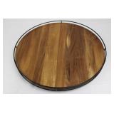 Healthy Living Lazy Susan Round Wood Turntable - 18 in Diameter - Black Metal Rim Healthy Living Lazy Susan Round Wood Turntable - 18 in Diameter - Black Metal Rim