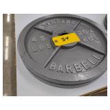 (2) 45 lb. Weights...