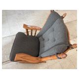 Wooden rocking chair with cushions