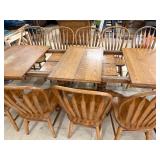 Large dining room table with 4 inserts and 14 chairs