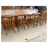 Large dining room table with 4 inserts and 14 chairs
