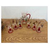 Christmas wine glasses with pitcher set of 6