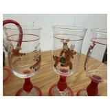 Christmas wine glasses with pitcher set of 6
