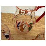Christmas wine glasses with pitcher set of 6