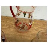Christmas wine glasses with pitcher set of 6